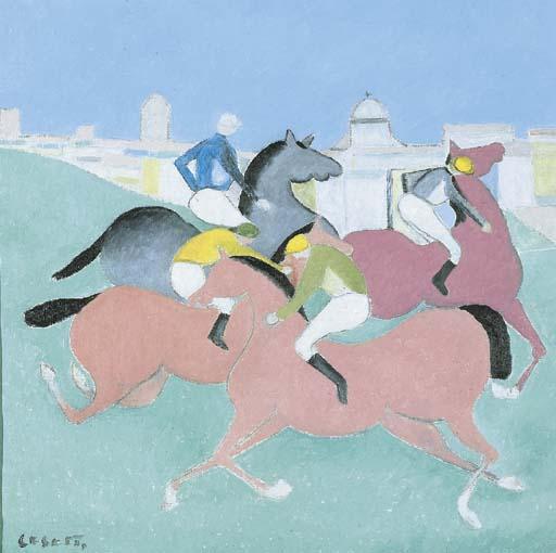 Giuseppe Cesetti - Cavalli al pascolo