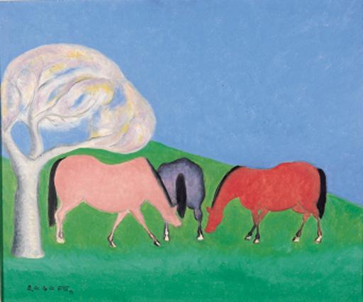 Giuseppe Cesetti - Cavalli al pascolo