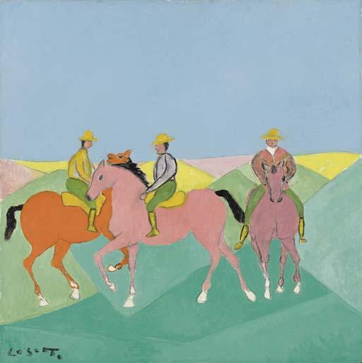 Giuseppe Cesetti - Tre butteri a cavallo