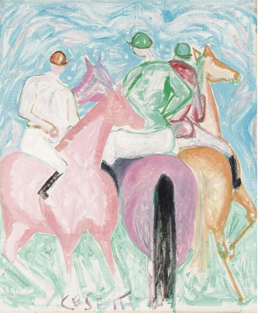 Giuseppe Cesetti - Tre fantini a cavallo