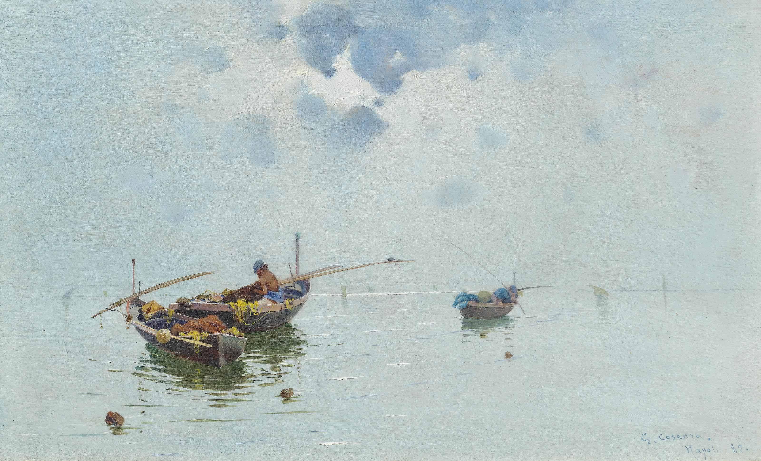 Giuseppe Cosenza - Fishermen off the coast of Naples
