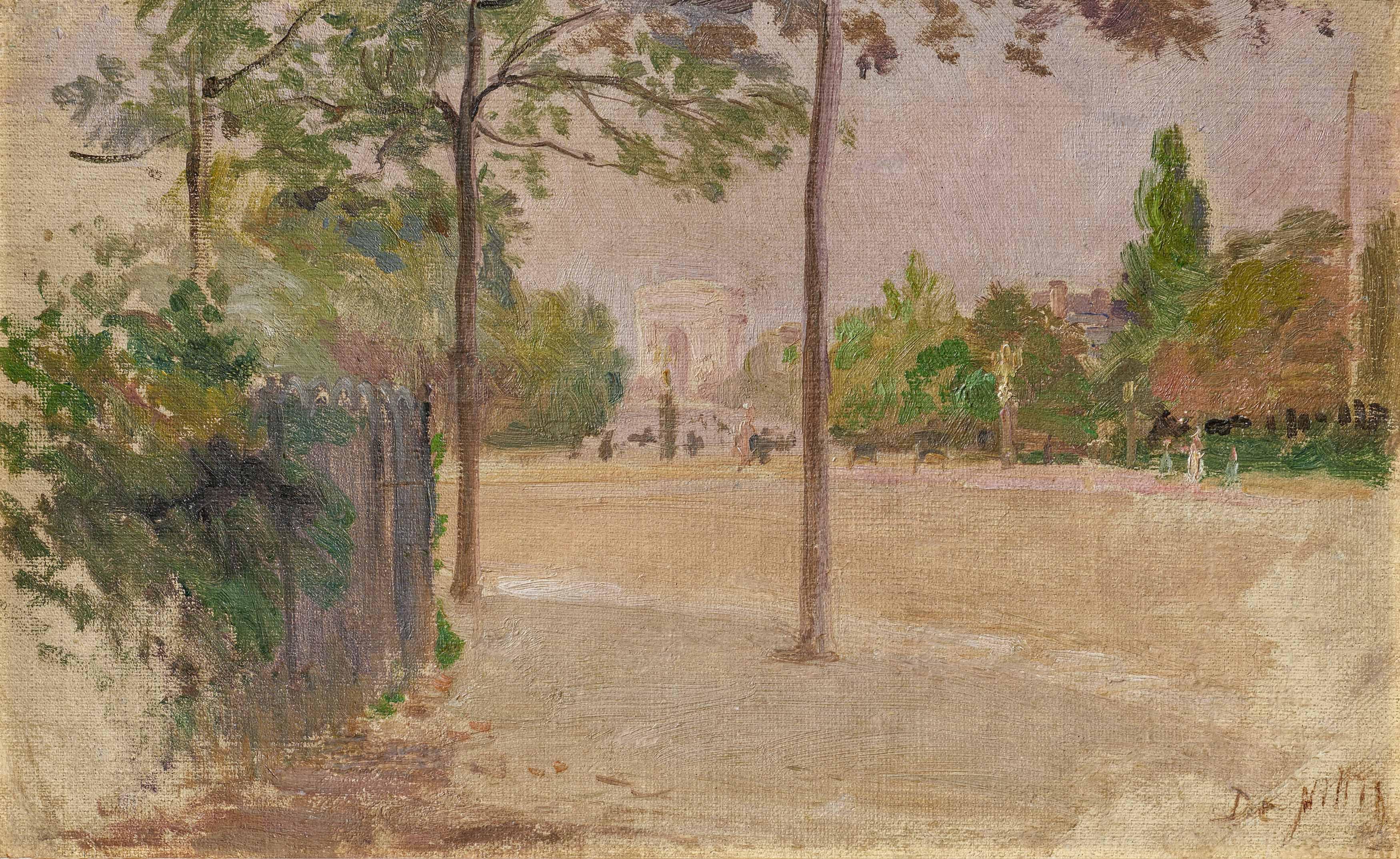 Giuseppe De Nittis - Blick auf den Arc de Triomphe von Südwesten.