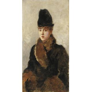 Giuseppe De Nittis - Grande Ritratto Di Signora Con La Pelliccia