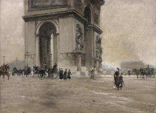 Giuseppe De Nittis - L\' Arco di Trionfo a Parigi