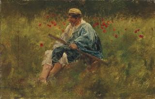 Giuseppe De Nittis - Un Berger Dans Un Champ