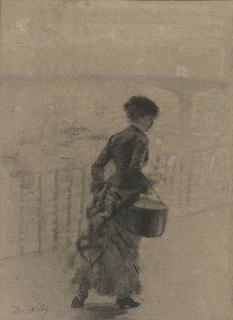 Giuseppe De Nittis - Woman Walking On The Quai