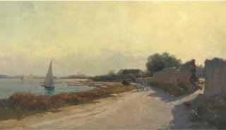 Giuseppe Gabani - A Cart On An Estuary Track