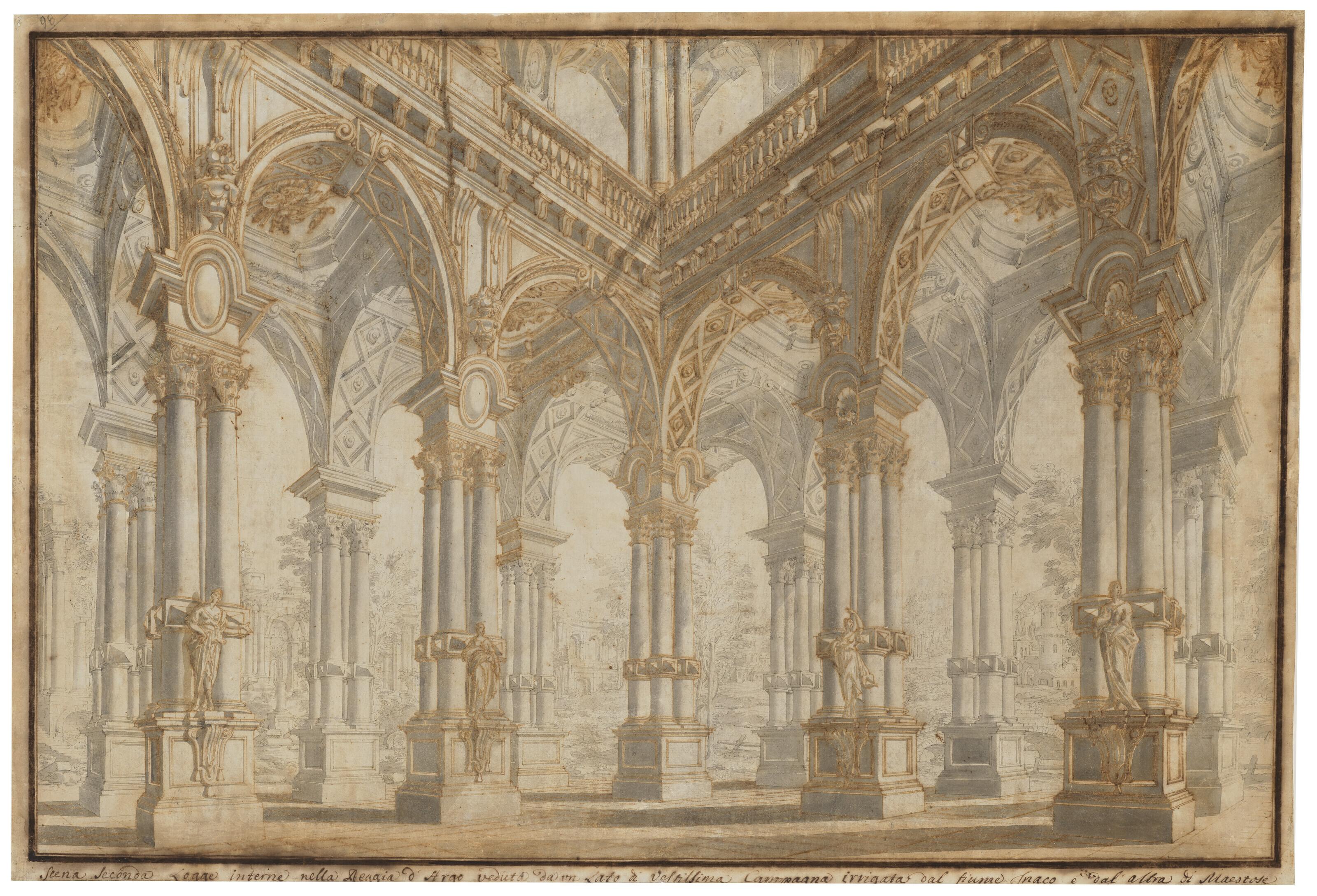 Giuseppe Galli Bibiena - Galeries Intérieures Du Palais Royal D\'Argos