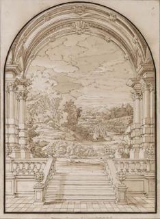 Giuseppe Galli Bibiena - The Agony in the Garden seen from a loggia