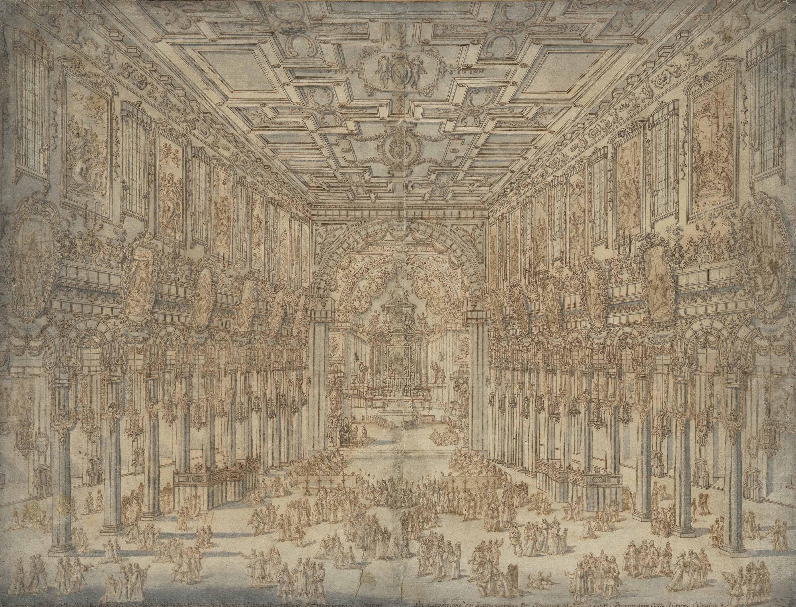 Giuseppe Galli Bibiena - The interior of S. Maria in Aracoeli, Rome