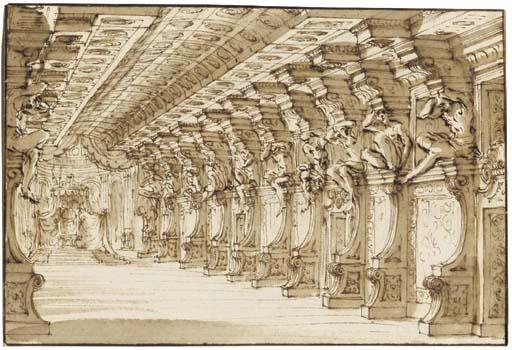 Giuseppe Galli Bibiena - Une salle du trône en perspective