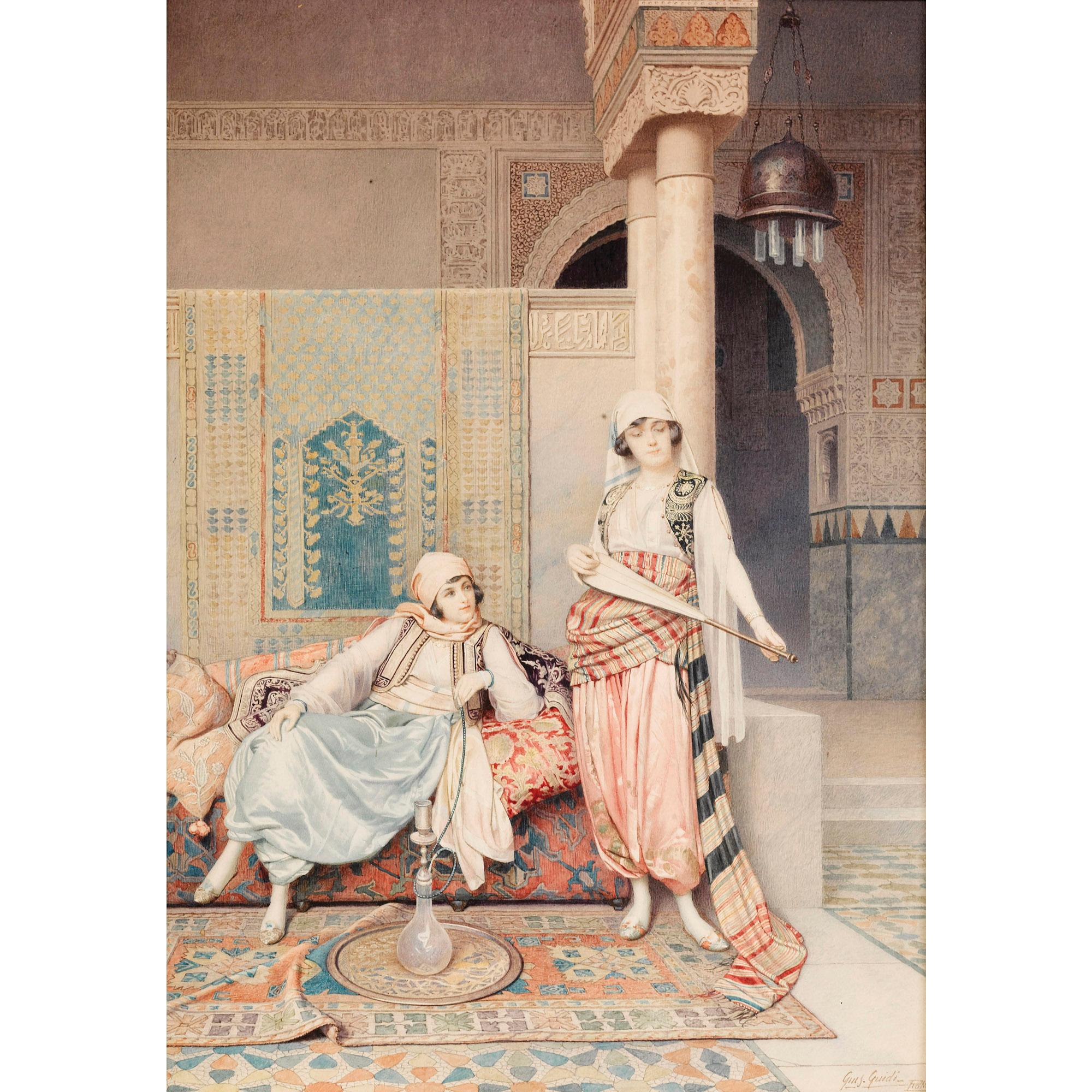 Giuseppe Guidi - Deux Orientales Dans Un Intérieur