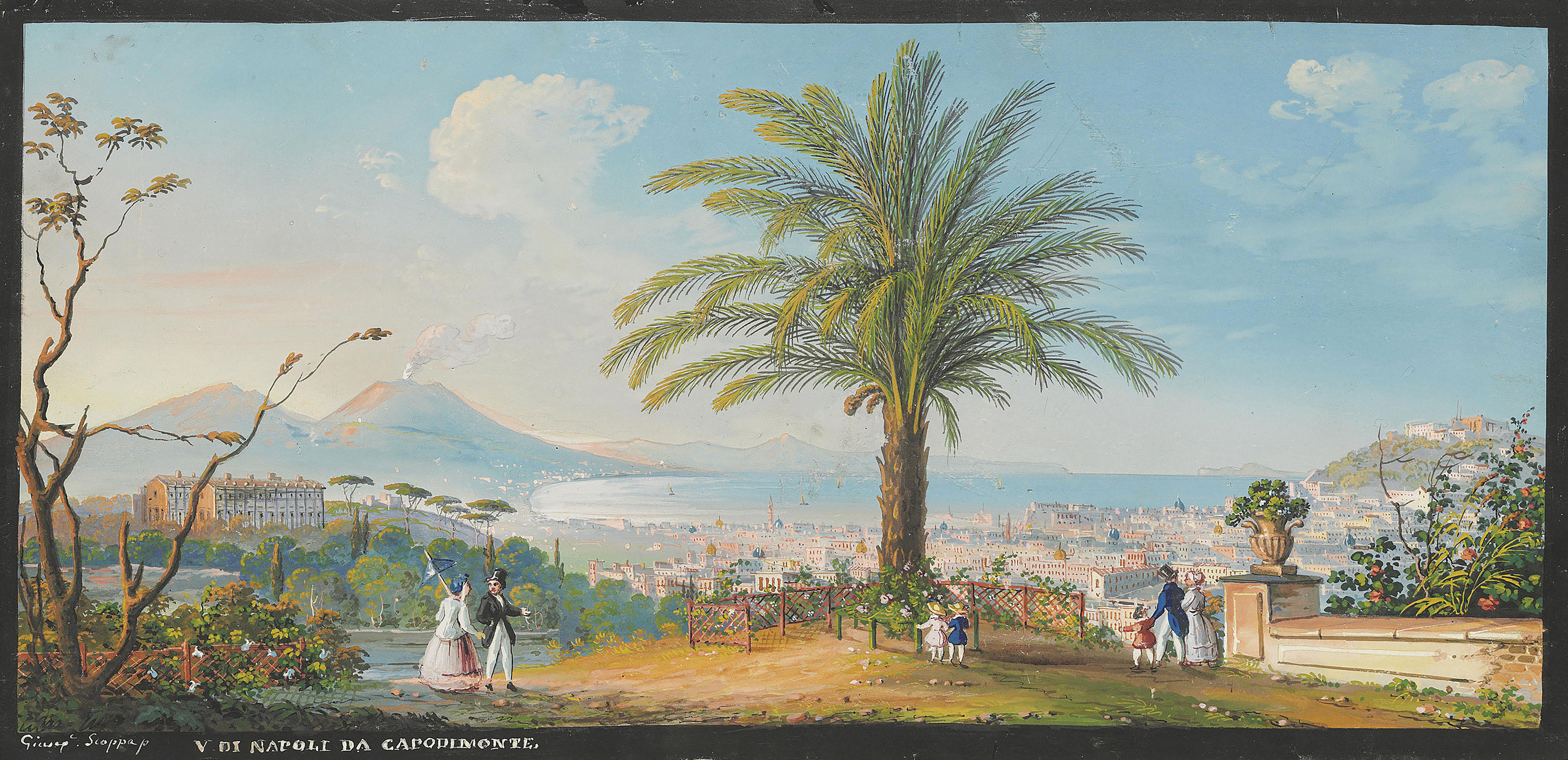 Giuseppe Gustavo Scoppa - The Bay of Naples seen from the North, from Capodimonte; and The Bay of Naples with Posillipo seen from the West