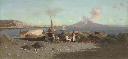Giuseppe Laezza - Fisherfolk At The Bay of Naples