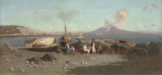 Giuseppe Laezza - Fisherfolk At The Bay of Naples