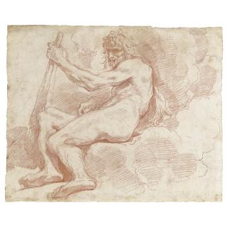 Giuseppe Maria Crespi - Recto: Study Of A Model Posed As A Seated Hercules Verso: Study Of A Male Figure  