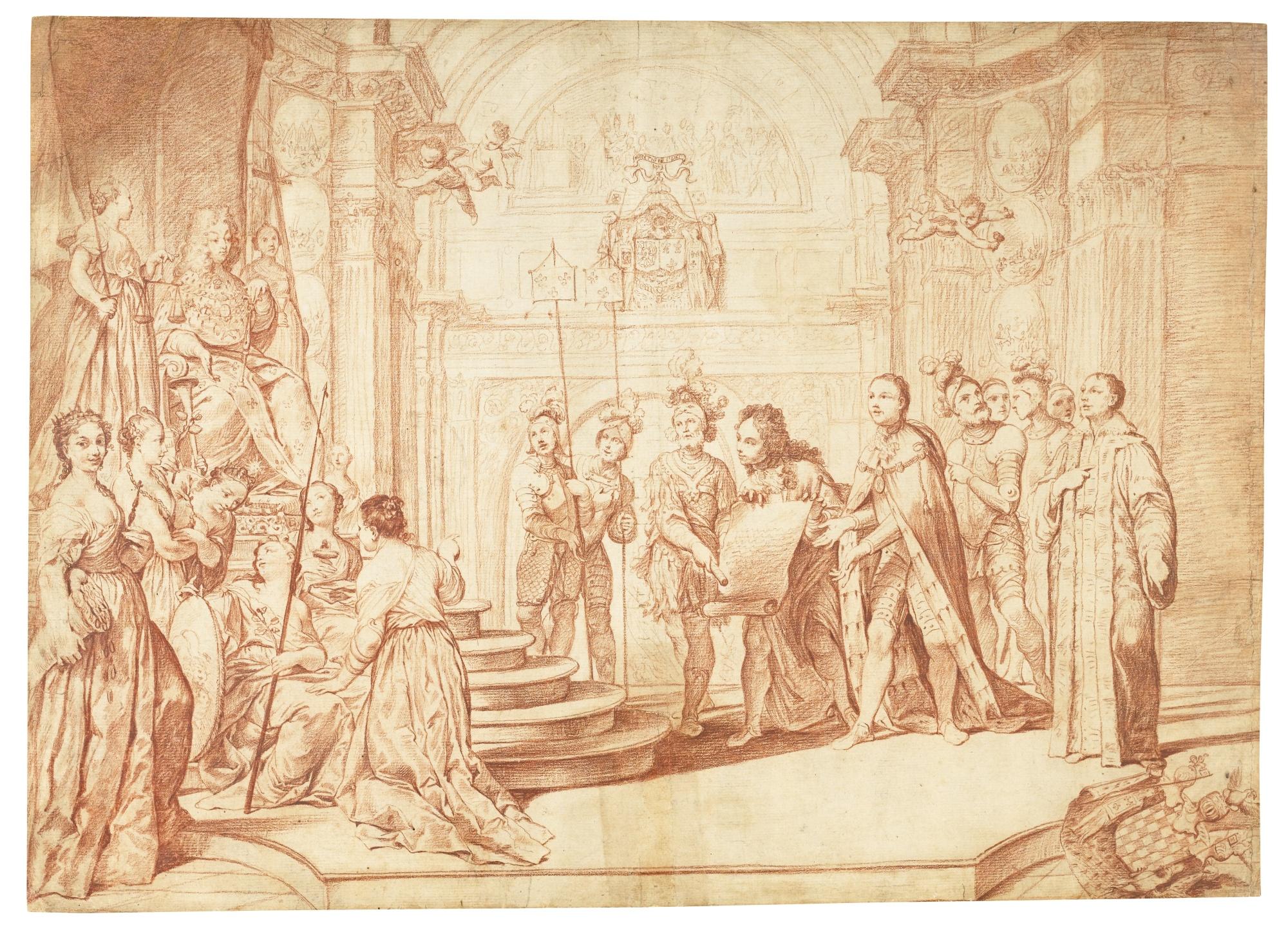 Giuseppe Maria Crespi - The Pepoli Brothers Presenting A Petition To A King, Probably Louis Xiv