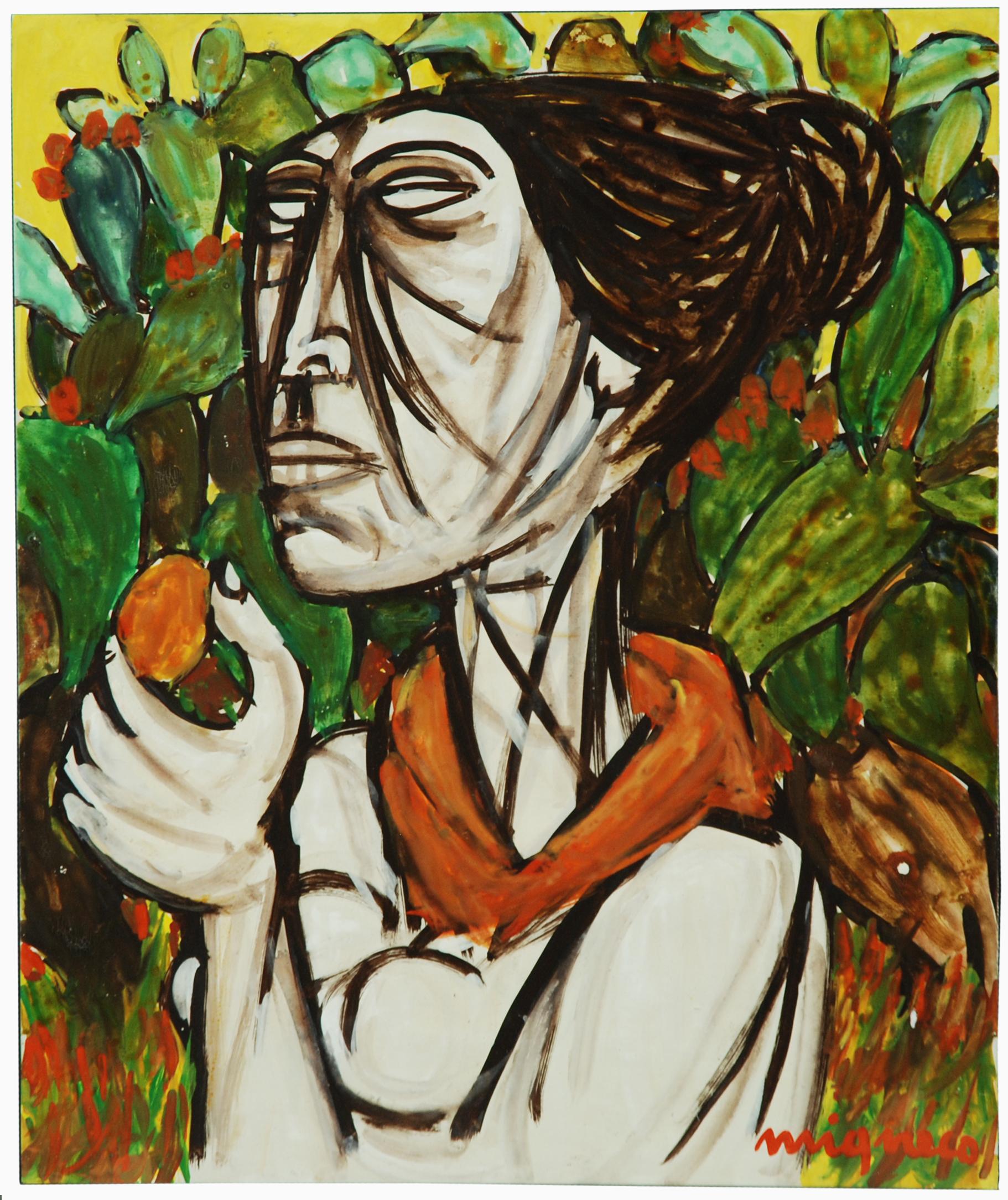 Giuseppe Migneco - Donna con frutta