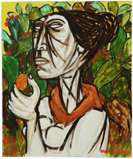 Giuseppe Migneco - Donna con frutta