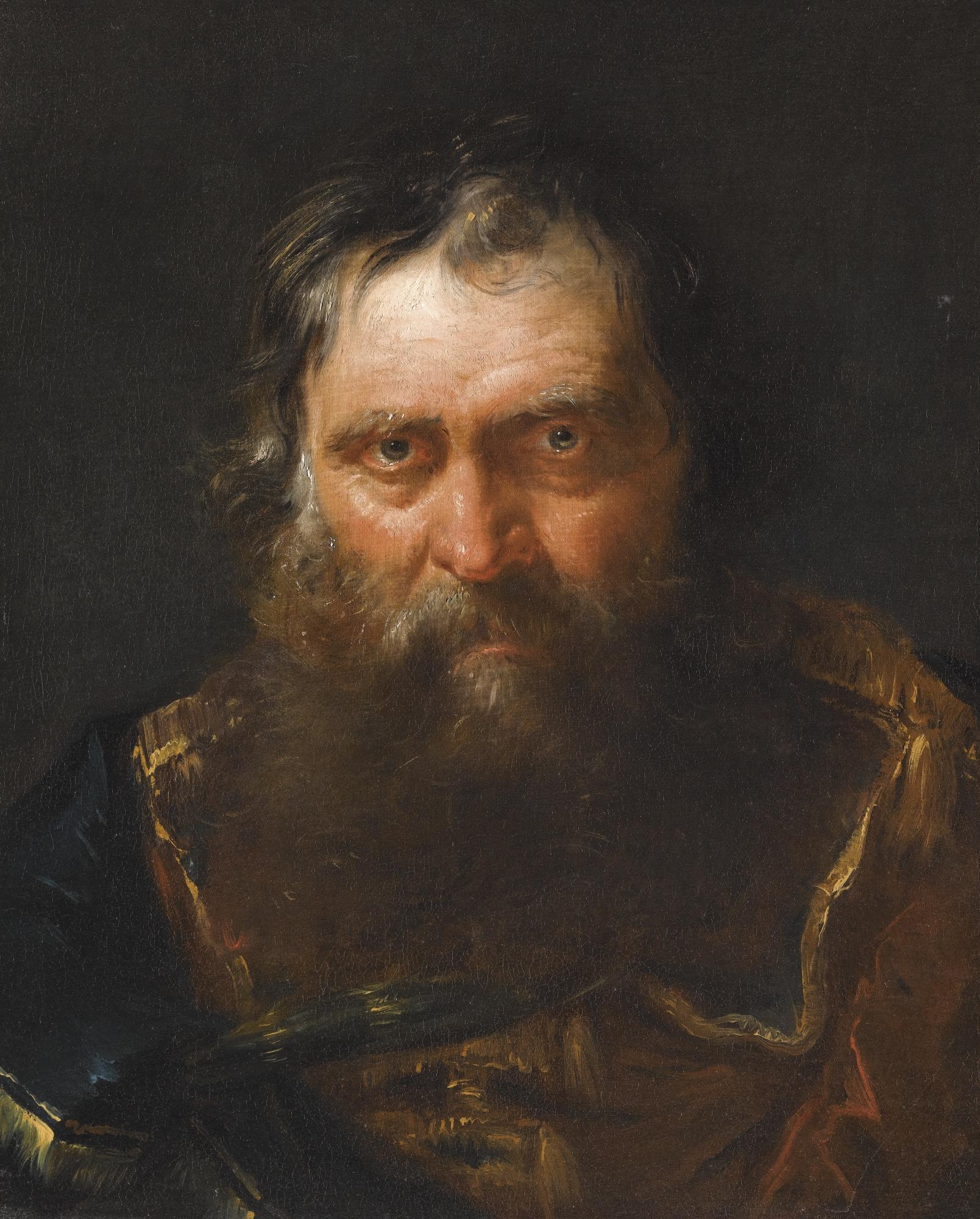 Giuseppe Nogari - Portrait Of A Bearded Man, Head And Shoulders, Wearing Oriental Dress