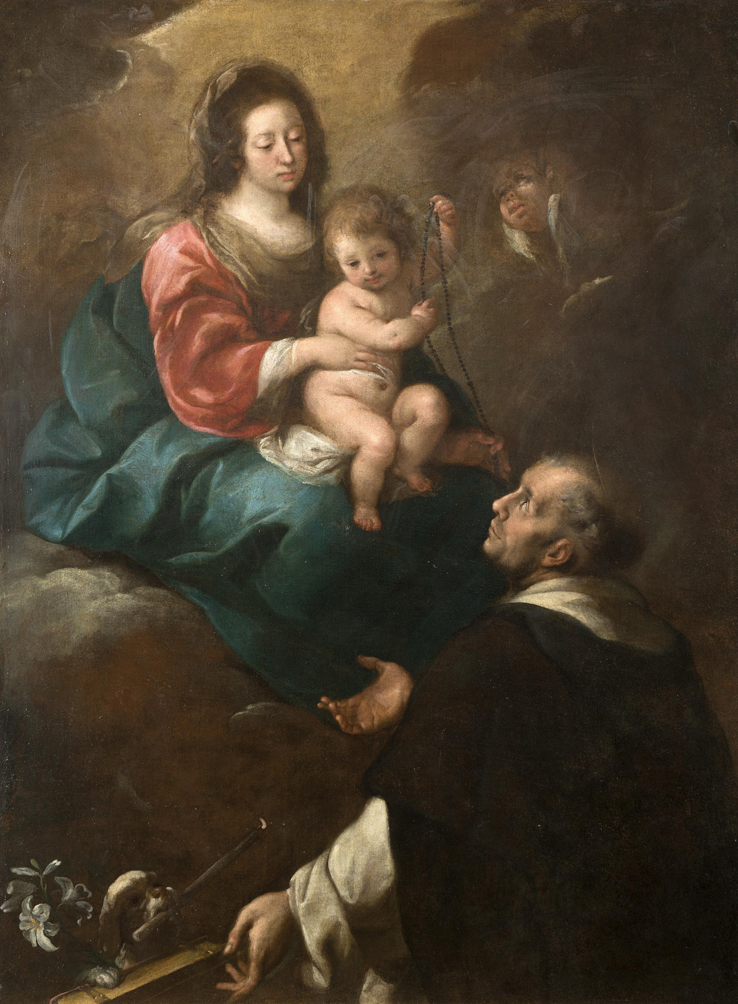 Giuseppe Nuvolone - Madonna del rosario con Bambino e San Domenico