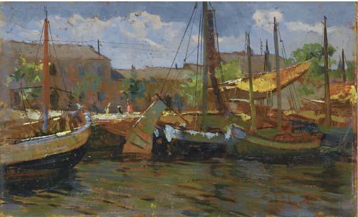 Giuseppe Palanti - Barche al molo