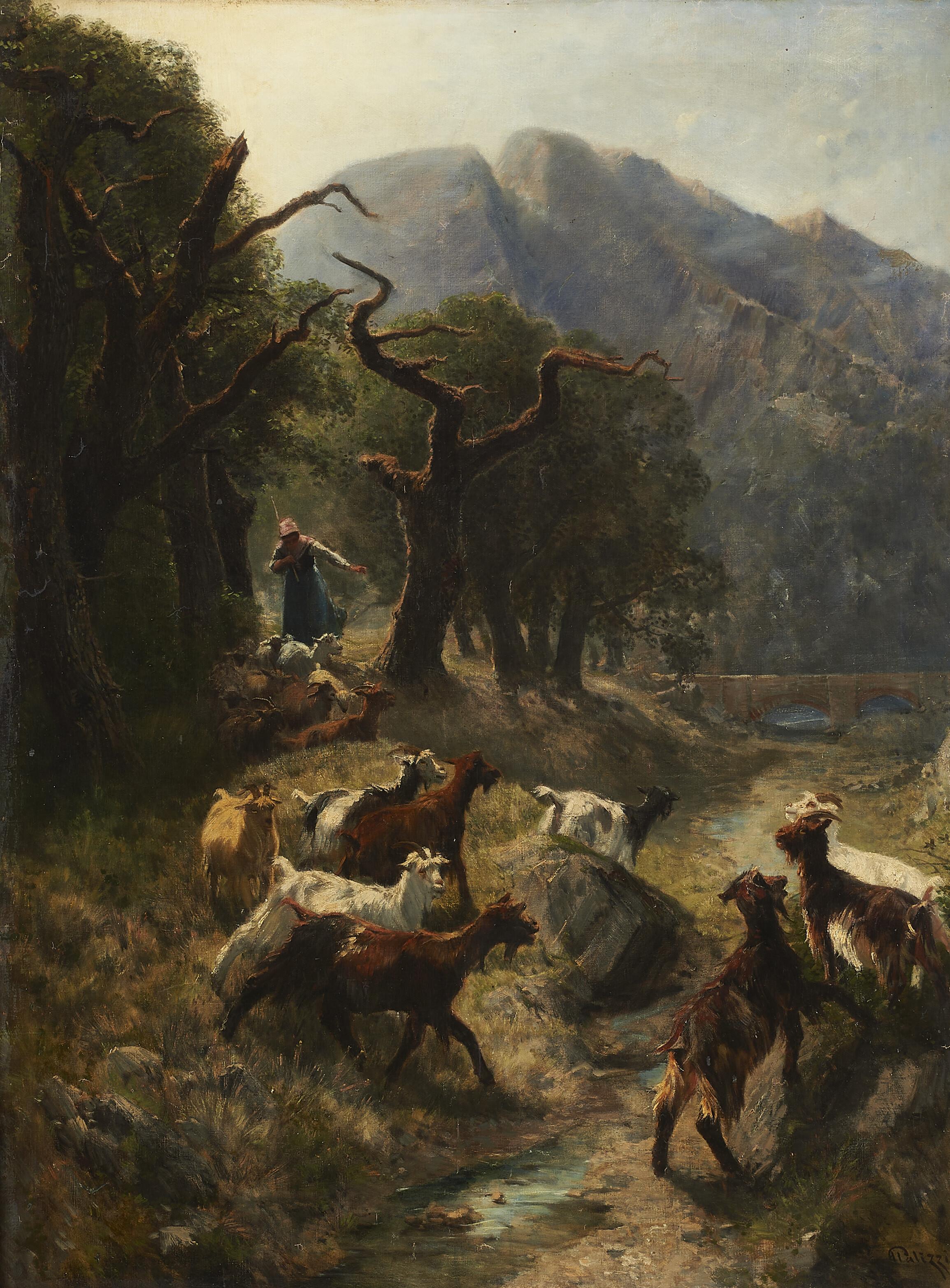 Giuseppe Palizzi - Caprette al pascolo