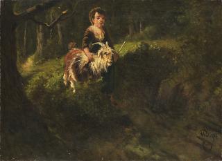 Giuseppe Palizzi - Pastorella nel bosco