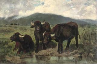 Giuseppe Palizzi - The watering hole