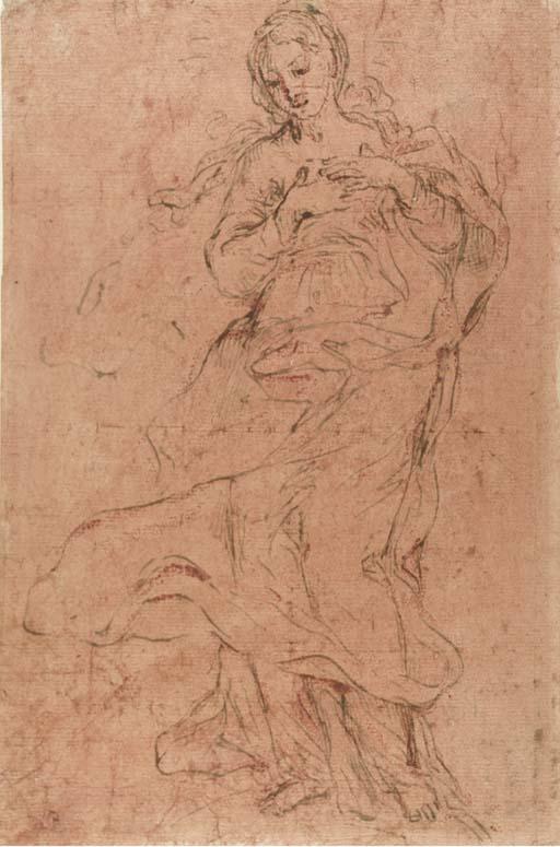 Giuseppe Passeri - A female figure clasping her hands to her chest
