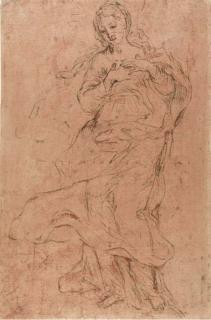 Giuseppe Passeri - A female figure clasping her hands to her chest