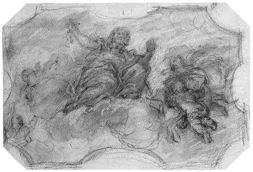 Giuseppe Passeri - Flora With Putti: Design For A Ceiling Compartment