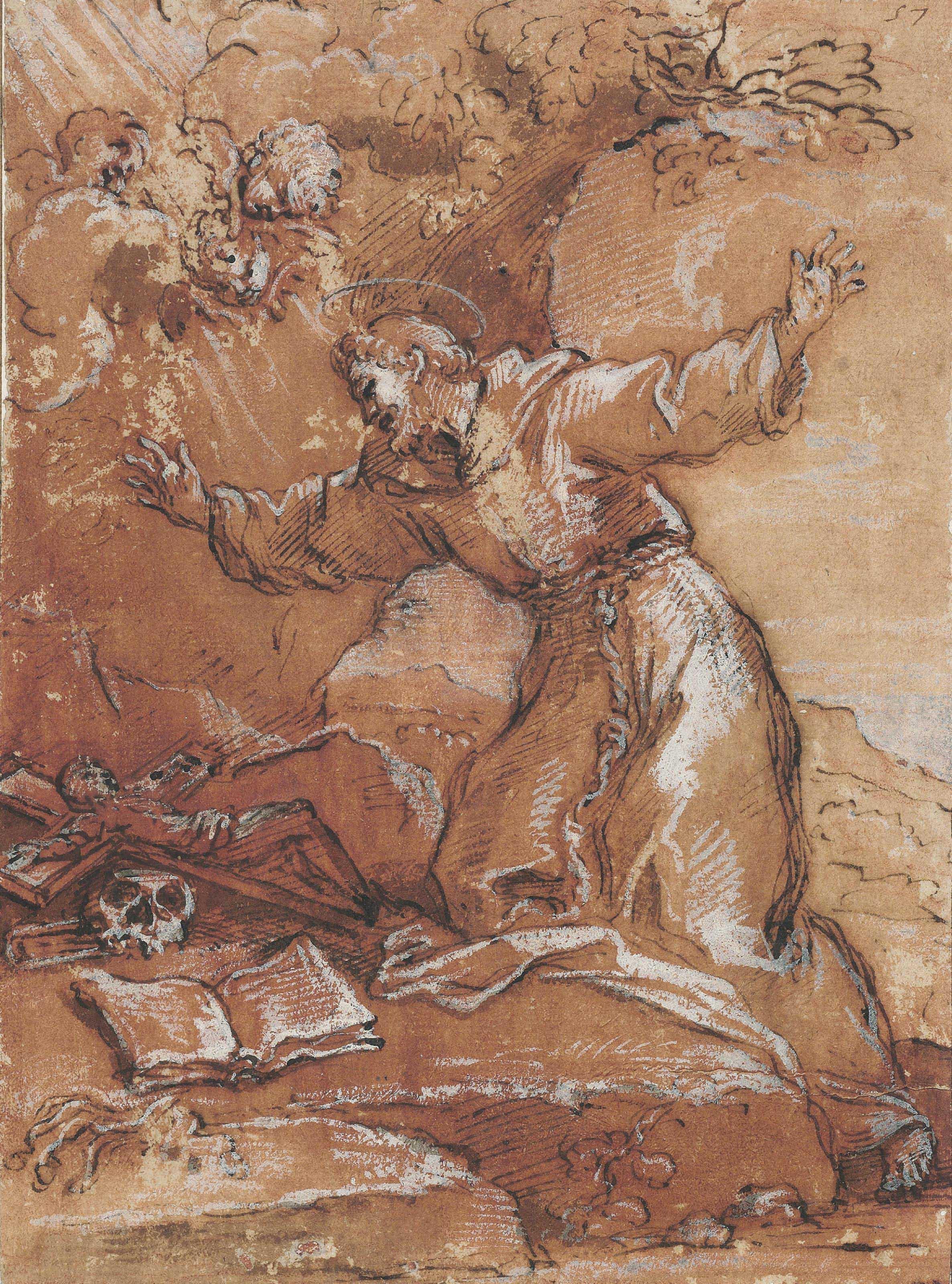 Giuseppe Passeri - Saint Francis adoring the Crucifix