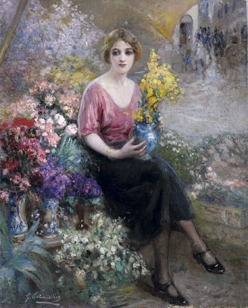 Giuseppe Pennasilico - La Fioraia di Campo D\'Oro-Roma\'