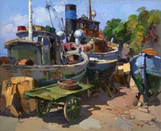 Giuseppe Pesa - Barche al porto