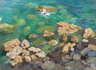 Giuseppe Pesa - Calme acque sugli scogli