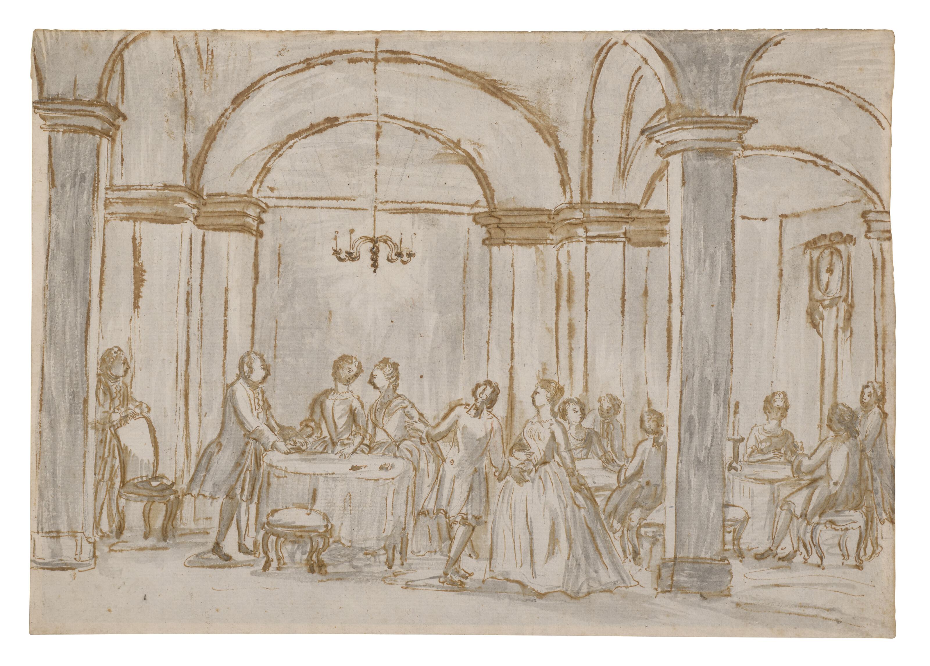 Giuseppe Piattoli - The card party (recto); Profile head of a soldier wearing a helmet (verso)