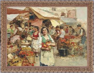 Giuseppe Pitto - An Italian Market Scene