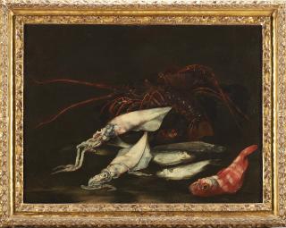Giuseppe Recco - Composition with lobster, squid and fish