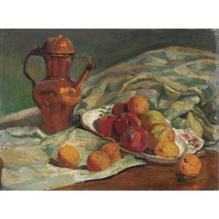 Giuseppe Rivaroli - Natura Morta Con Pesche E Albicocche