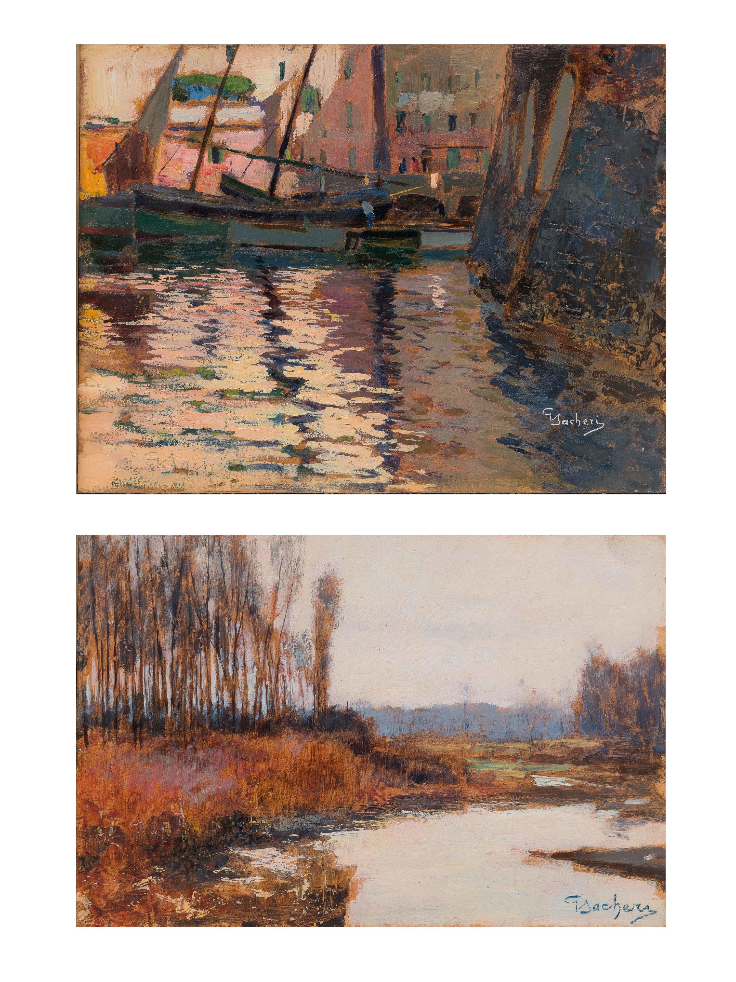 Giuseppe Sacheri - Mattino d\'inverno a Frassineto Po\'