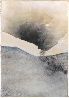 Giuseppe Santomaso - Senza Titolosigned And Dated 65, Mixed Tecnique On Paper Laid On Canvas