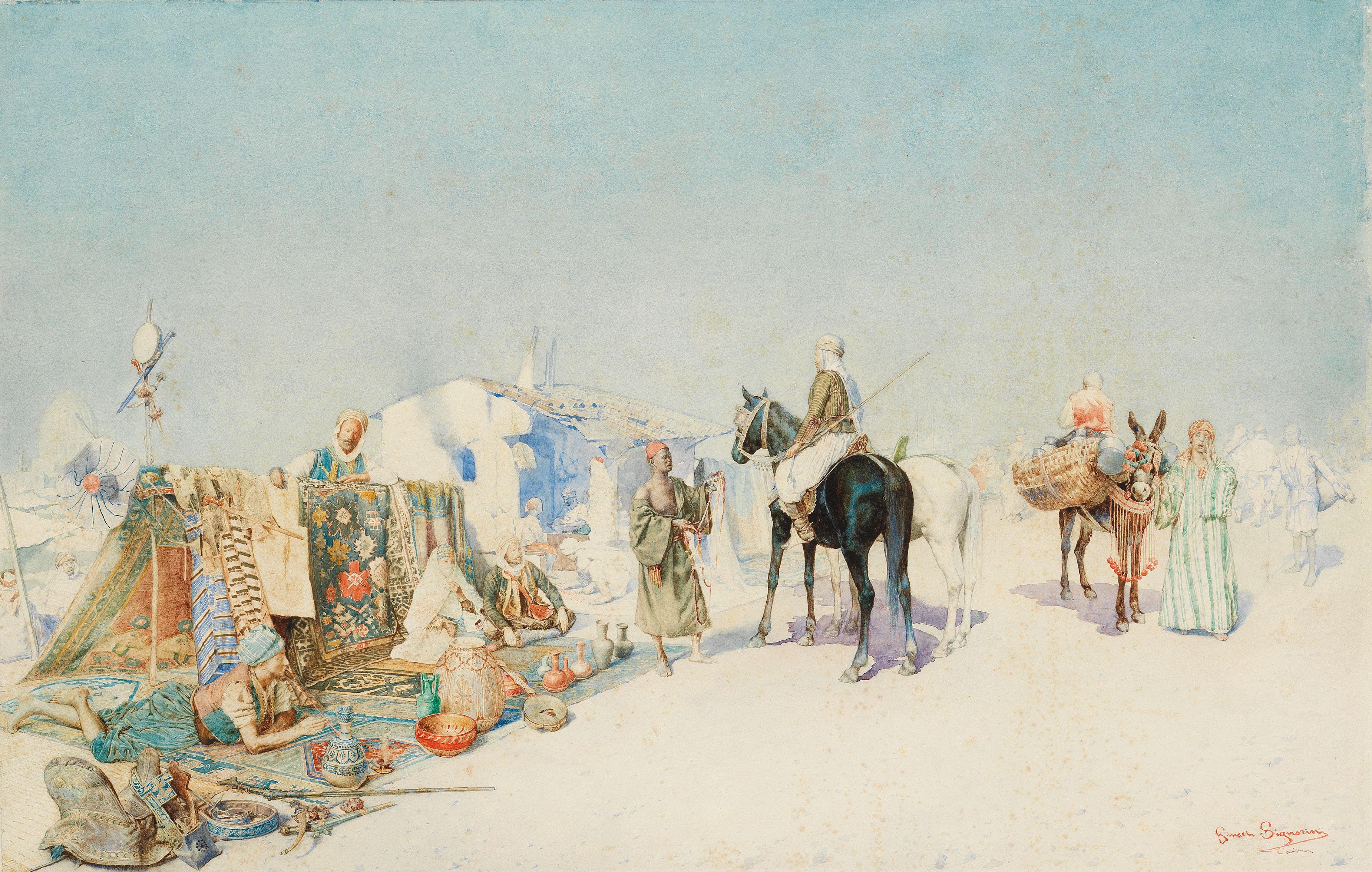 Giuseppe Signorini - A desert bazaar