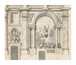 Giuseppe Valeriani - A design for a wall decoration with two alternatives