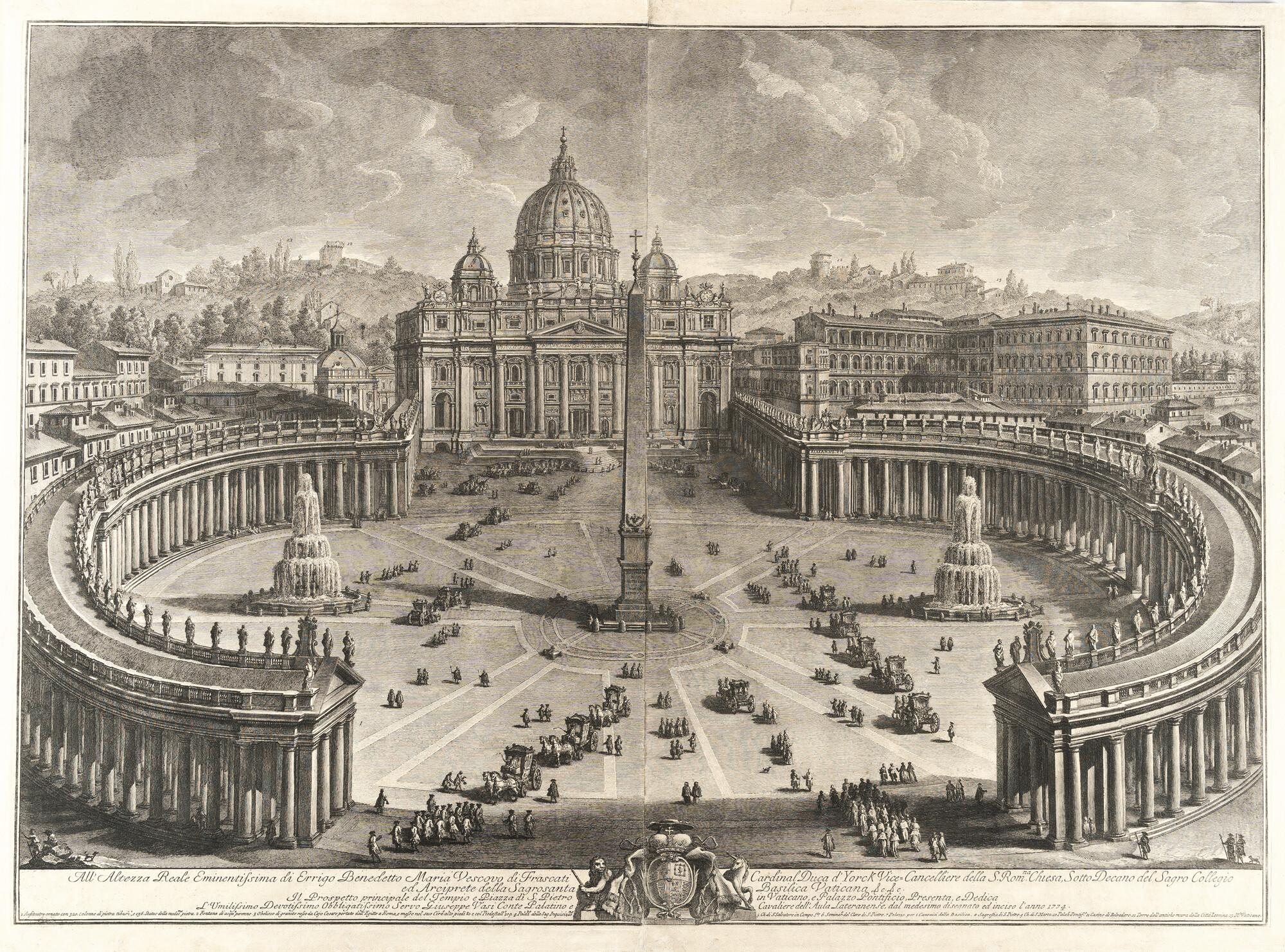 Giuseppe Vasi - Il Prospetto principale del Tempio e Piazza di S Pietro in Vaticano