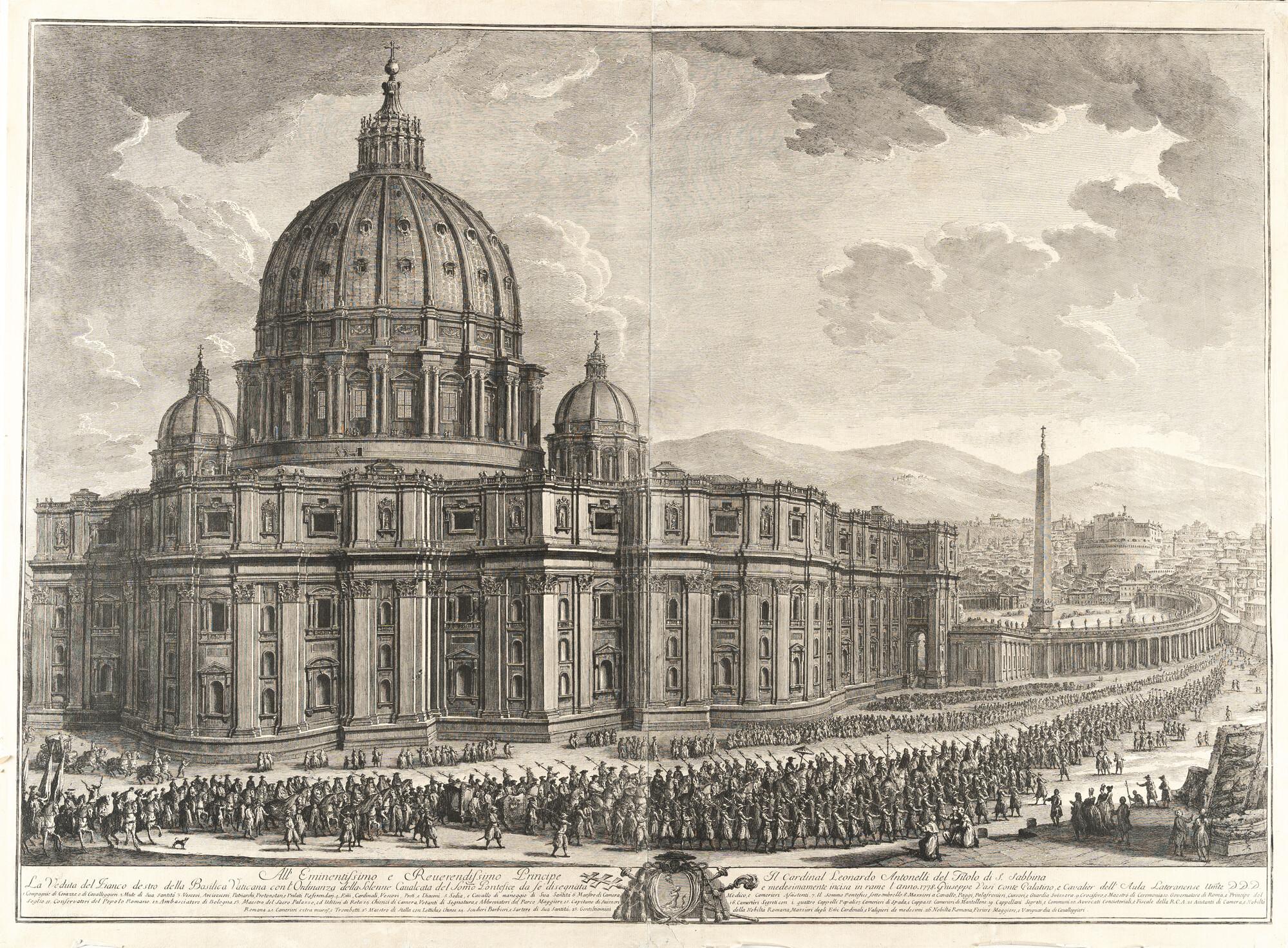 Giuseppe Vasi - La Veduta del Fianco destro della Basilica Vaticana