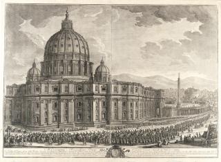 Giuseppe Vasi - La Veduta del Fianco destro della Basilica Vaticana