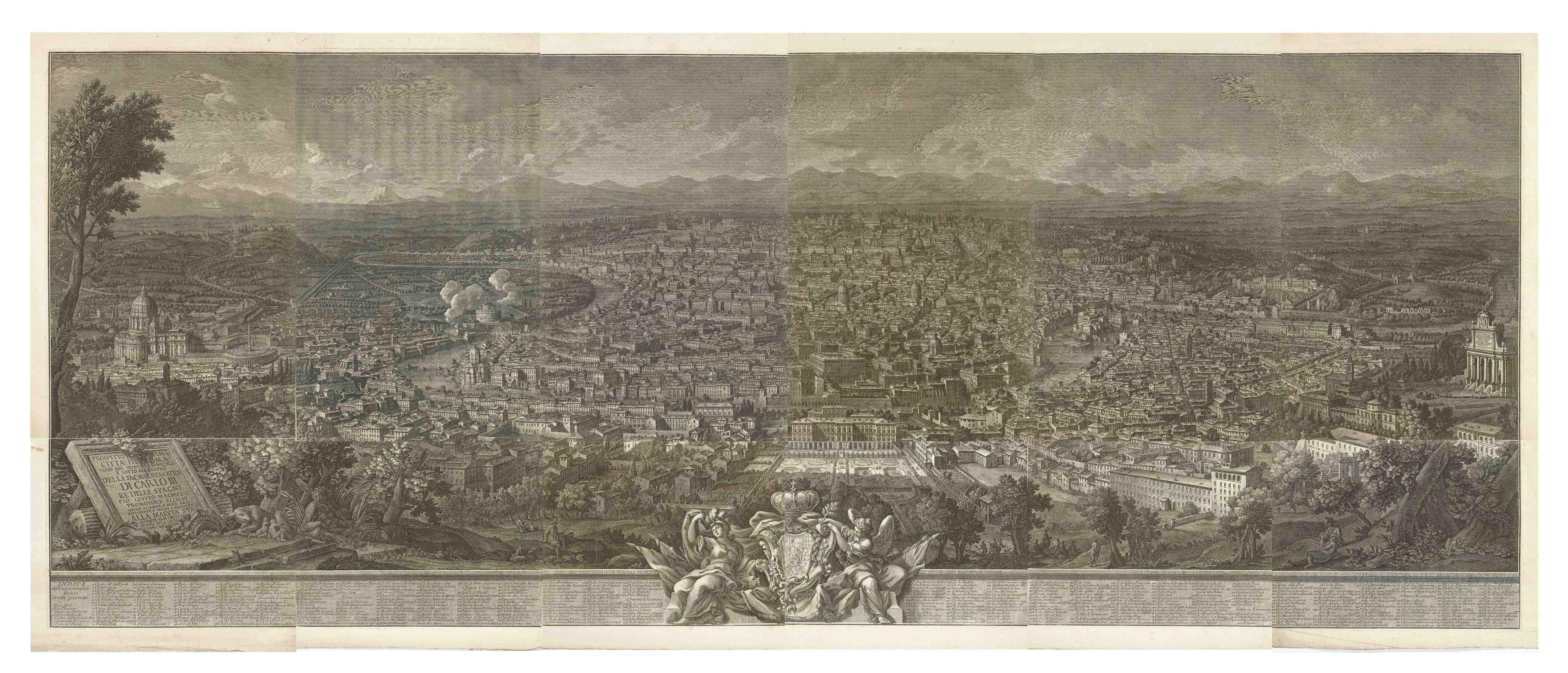 Giuseppe Vasi - Prospetto del \'Alma Cittá di Roma visto dal Monte Gianicolo