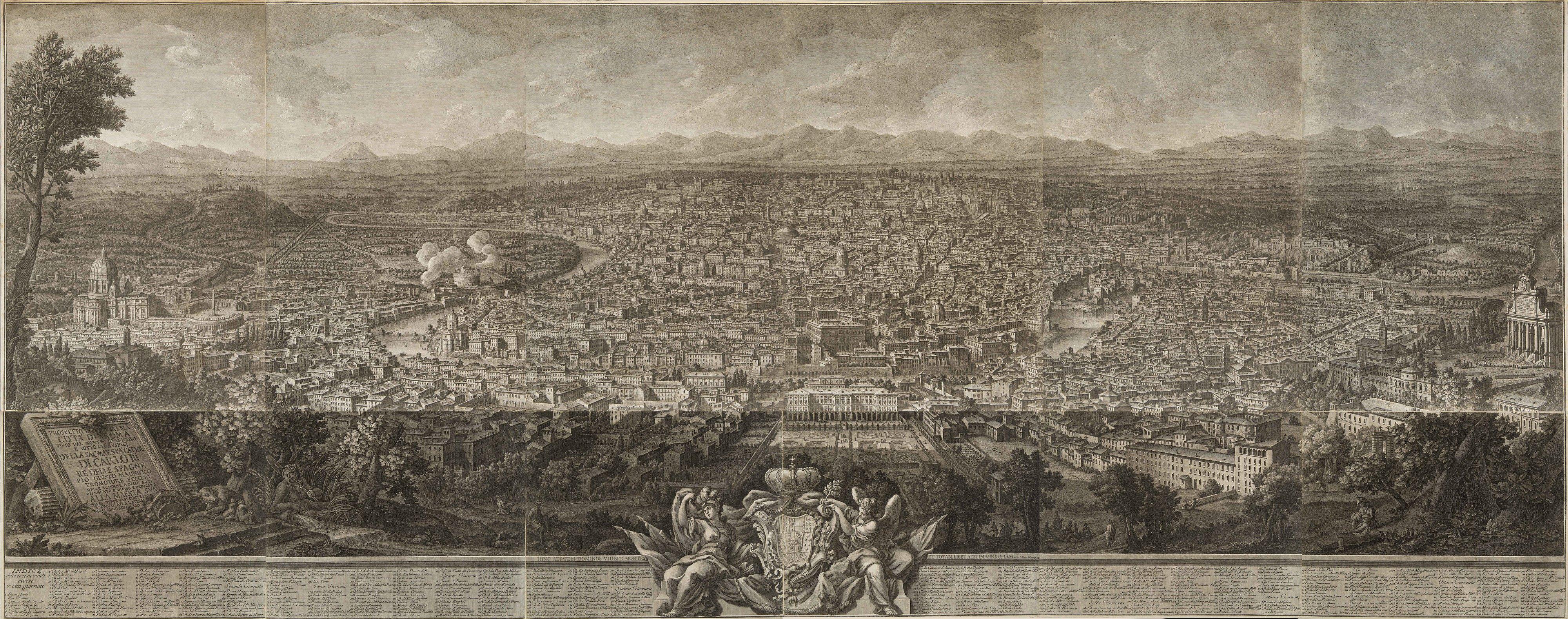 Giuseppe Vasi - Prospetto dell\'Alma città di Roma visto dal monte Gianicolo