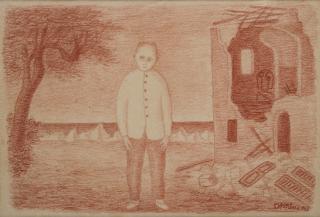 Giuseppe Viviani - Omino con casa in rovina